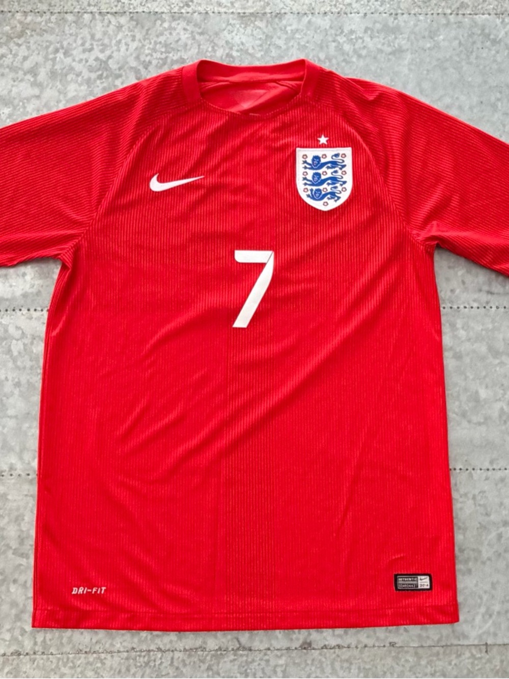 Nike England National Football/Soccer Team Away Jersey, Wilshere #7, 2014, MED